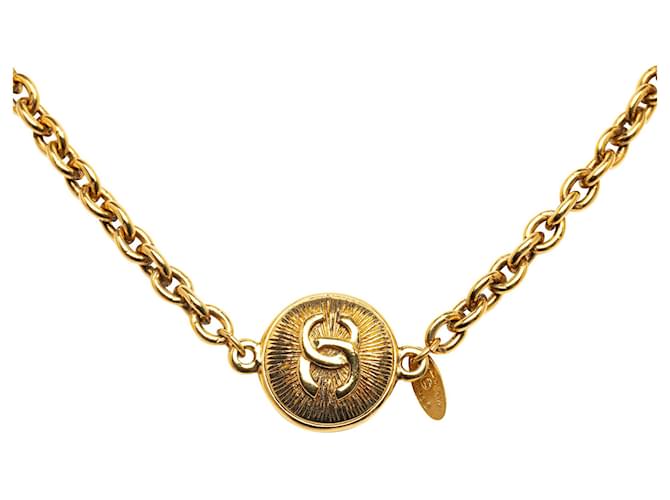 Gold Chanel CC Medallion Necklace Golden Yellow gold  ref.1269426