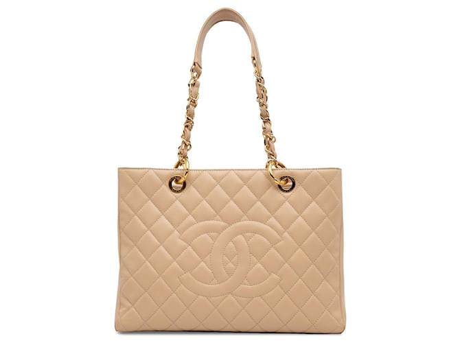 Tan Chanel Caviar Grand Shopping Tote Camel Leather  ref.1269445