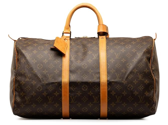 Brown Louis Vuitton Monogram Keepall 50 Travel bag Leather  ref.1269452