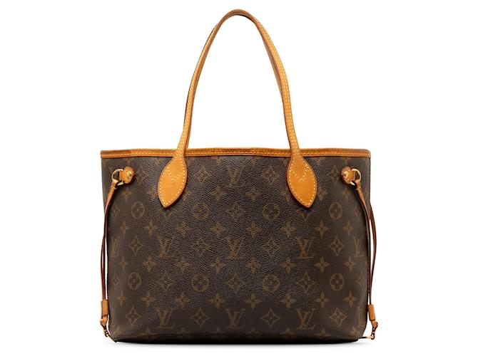 Braune Neverfull PM-Einkaufstasche mit Louis Vuitton-Monogramm Leder  ref.1269454