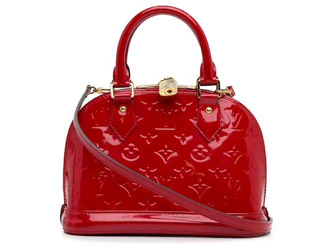 Red Louis Vuitton Monogram Vernis Alma BB Satchel Leather  ref.1269470