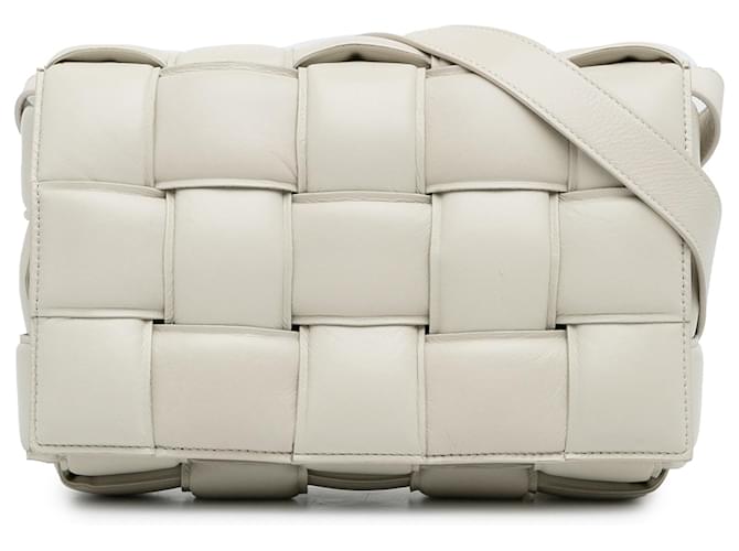 White Bottega Veneta Intrecciato Padded Cassette Crossbody Bag Leather  ref.1269473