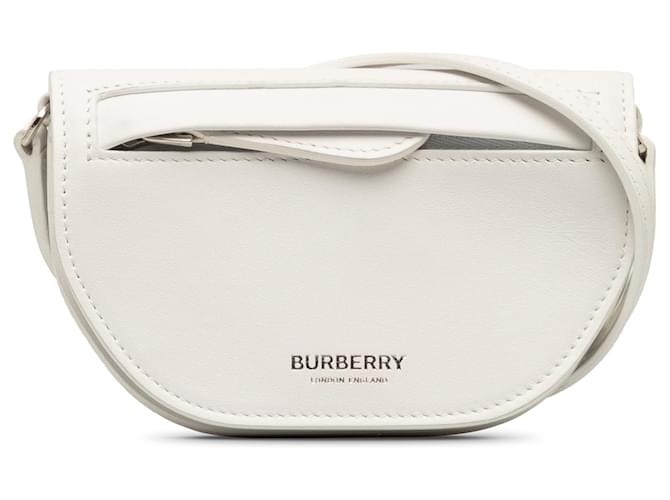 White Burberry Micro Olympia Crossbody Leather  ref.1269474