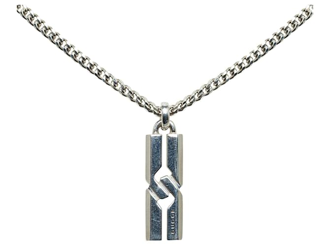 Silver Gucci Knot Pendant Necklace Silvery  ref.1269492