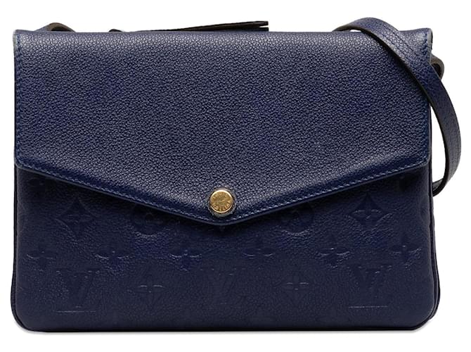 Blue Louis Vuitton Monogram Empreinte Twice Crossbody Bag Leather  ref.1269497