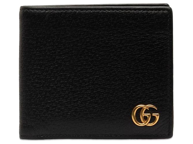 Kleine Geldbörse aus schwarzem Gucci GG Marmont-Leder  ref.1269532