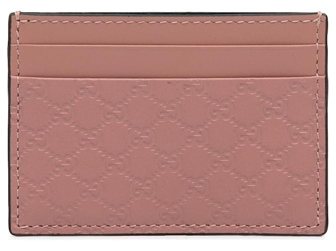 Pink Gucci Guccissima Card Holder Leather  ref.1269545
