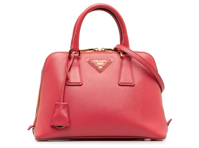 Pink Prada Small Saffiano Lux Promenade Satchel Leather  ref.1269547