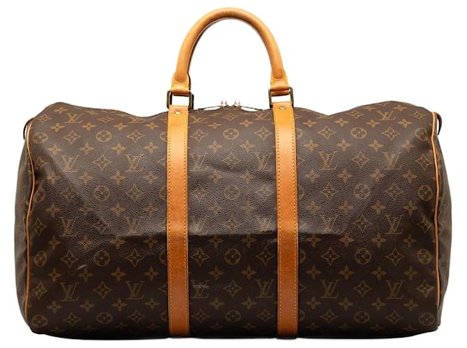 Brown Louis Vuitton Monogram Keepall 50 Travel bag Leather  ref.1269552