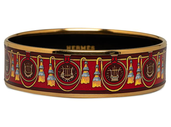 Hermès Bracelet de costume en émail large Hermes rouge Métal  ref.1269582