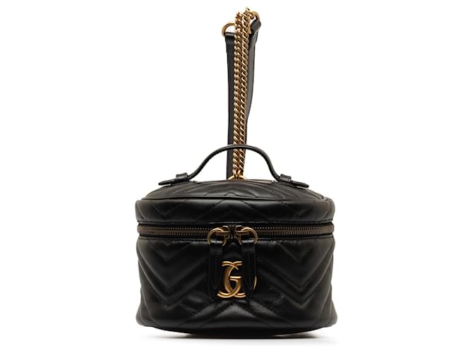 Black Gucci GG Marmont Round Backpack Leather  ref.1269591