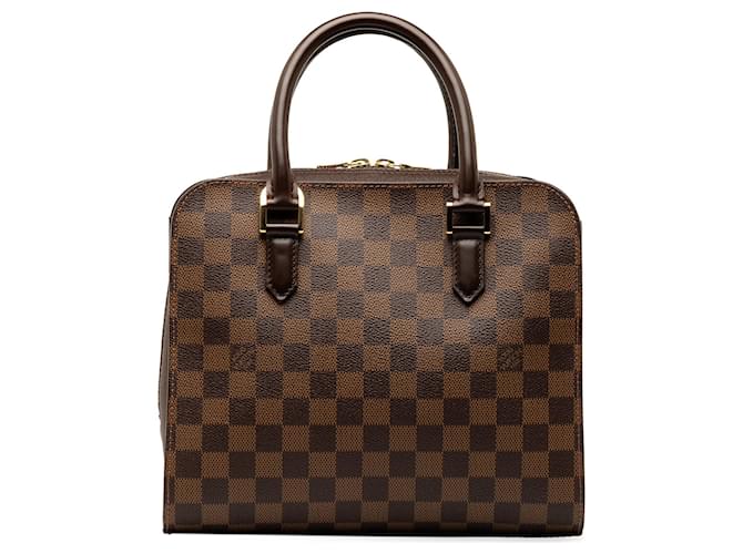Brown Louis Vuitton Damier Ebene Triana handbag Braun Leder  ref.1269628