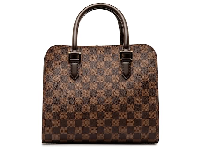Brown Louis Vuitton Damier Ebene Triana handbag Braun Leder  ref.1269629