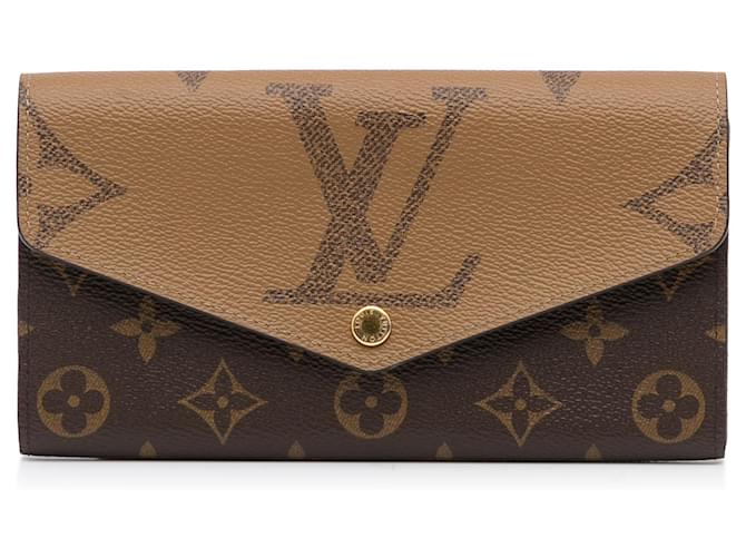 Brown Louis Vuitton Monogram Reverse Sarah Long Wallet Leather  ref.1269630