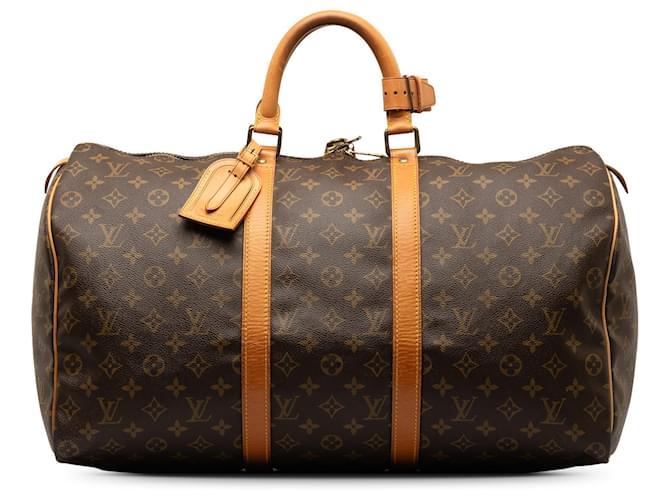 Brown Louis Vuitton Monogram Keepall 50 Travel bag Leather  ref.1269640