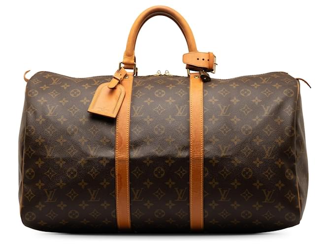 Brown Louis Vuitton Monogram Keepall 50 Travel bag Leather  ref.1269641