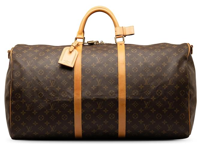 Brown Louis Vuitton Monogram Keepall Bandouliere 60 Travel bag Leather  ref.1269644