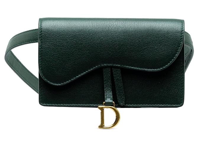 Saddle Marsupio da sella in pelle Dior verde  ref.1269652