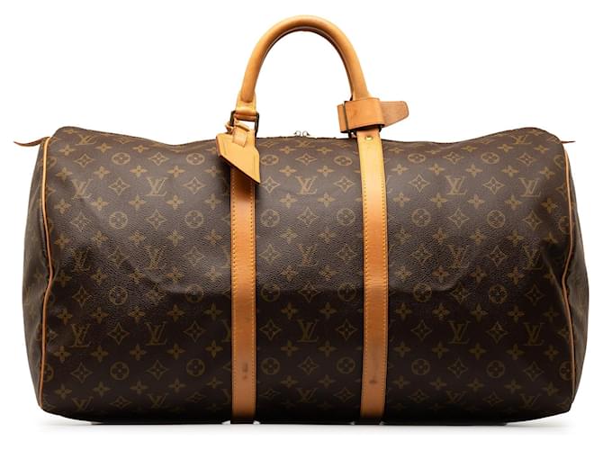 Brown Louis Vuitton Monogram Keepall 55 Travel bag Leather  ref.1269674