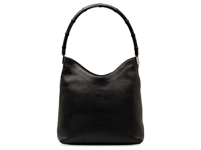 Black Gucci Bamboo Shoulder Bag Leather  ref.1269683