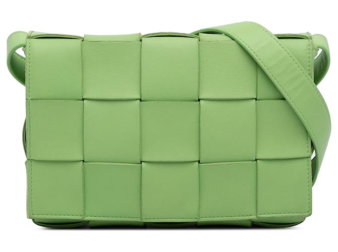 Green Bottega Veneta Intrecciato Cassette Crossbody Leather  ref.1269725