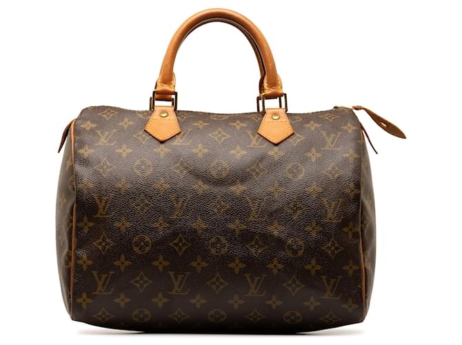 Brown Louis Vuitton Monogram Speedy 30 Boston Bag Marrone Pelle  ref.1269728