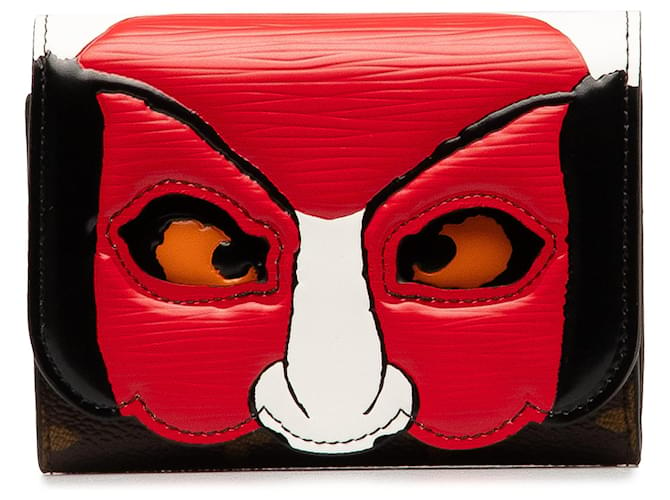 Red Louis Vuitton X Kansai Yamamoto Epi Monogram Kabuki Mask Victorine Compact Wallet Leather  ref.1269729