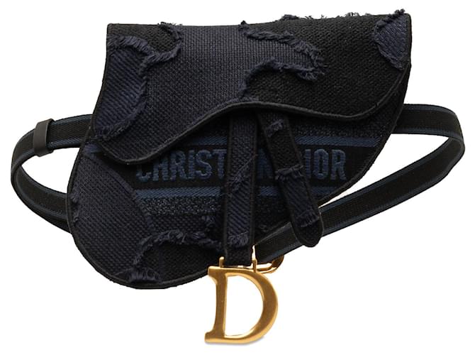 Saddle Bolsa de cinto de sela camuflada Dior azul Lona  ref.1269743