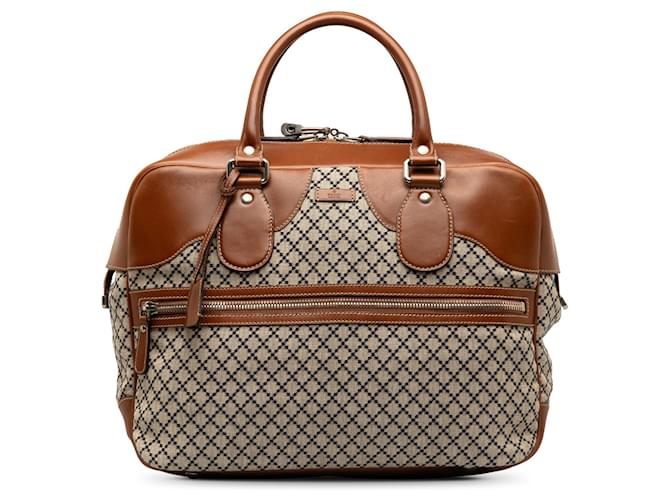 Gray Gucci Diamante Travel Bag Grey Leather  ref.1269750