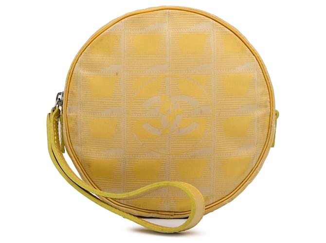 Bolsa de nylon Chanel New Travel Line amarela Amarelo Couro  ref.1269757