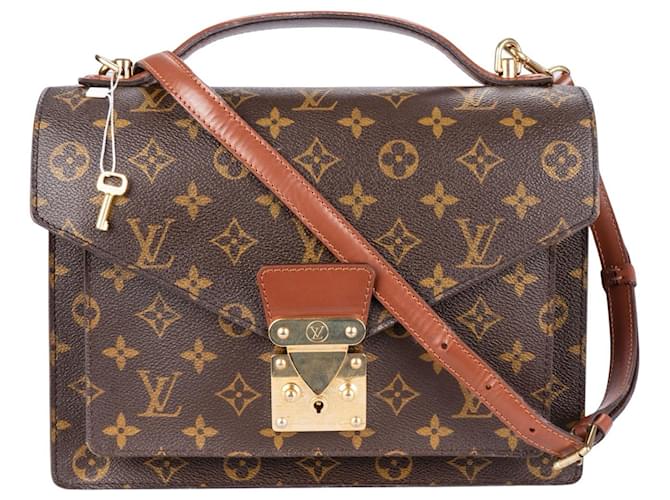 Louis Vuitton Canvas Monogram Monceau Handbag Brown Cloth  ref.1269819