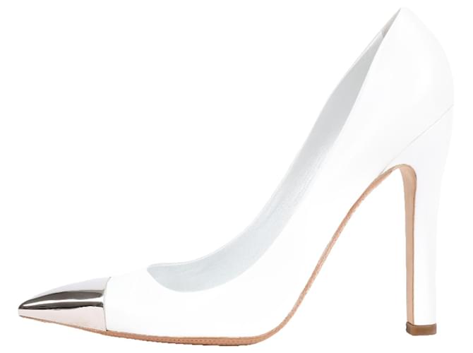 Twist Louis Vuitton Zapatos de tacón con punta en punta y giro urbano de cuero blanco Tamaño 38.5  ref.1269838