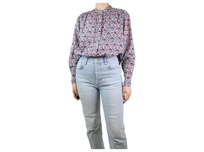 Isabel Marant Etoile Blue and pink floral printed shirt - size UK 8 Cotton  ref.1269888