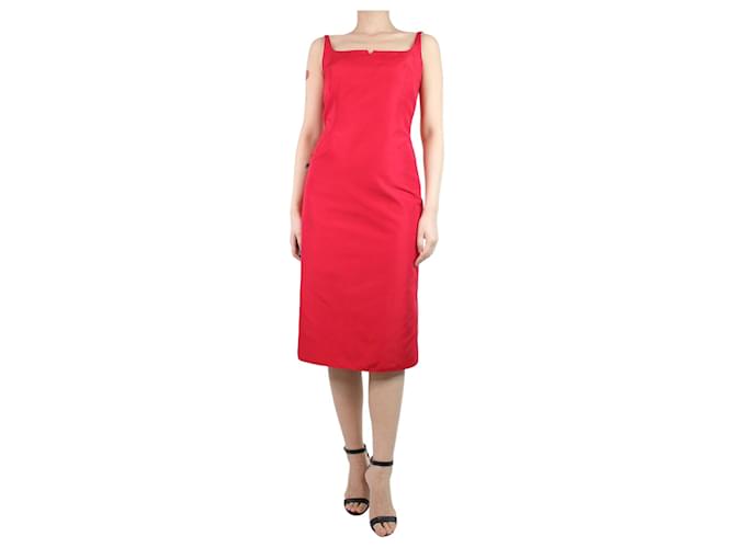 Marc Jacobs Red sleeveless tonal stitch silk midi dress - size UK 10  ref.1269906