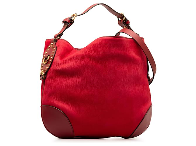 Borsa Gucci in pelle rossa con borchie Rosso Vitello simile a un vitello  ref.1269973