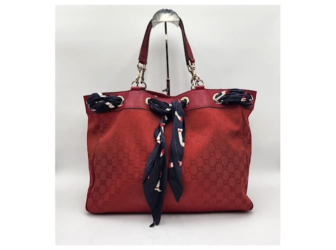 Gucci Positano Scarf Tote Bag Red Cloth  ref.1270005