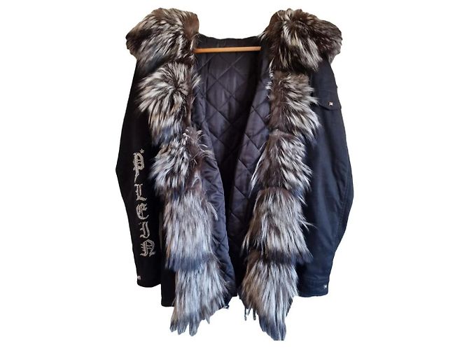 Parka Philipp Plein de algodón negro