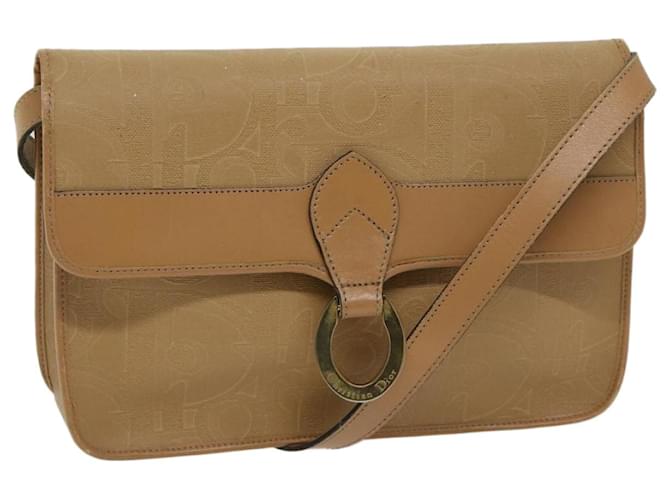 Bolso de hombro de lona Christian Dior Trotter Auténtica beige 66639  ref.1270041