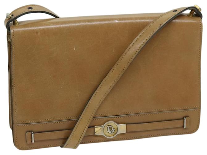 Christian Dior Shoulder Bag Leather Beige Auth th4586  ref.1270053