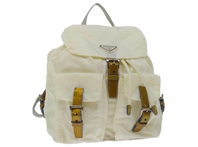 PRADA Backpack Nylon Cream Auth ac2779  ref.1270062
