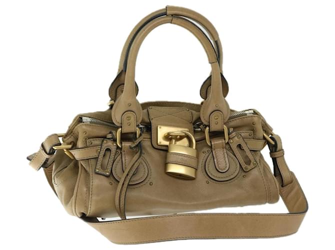 Chloé Chloe Paddington Hand Bag Leather 2way Beige 03 09 51 5276 Auth ki4105  ref.1270066