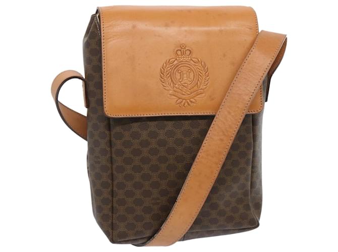 Céline CELINE Macadam Canvas Shoulder Bag PVC Leather Brown Auth 66919  ref.1270095