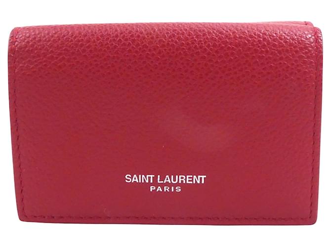 SAINT LAURENT Red Leather  ref.1270154