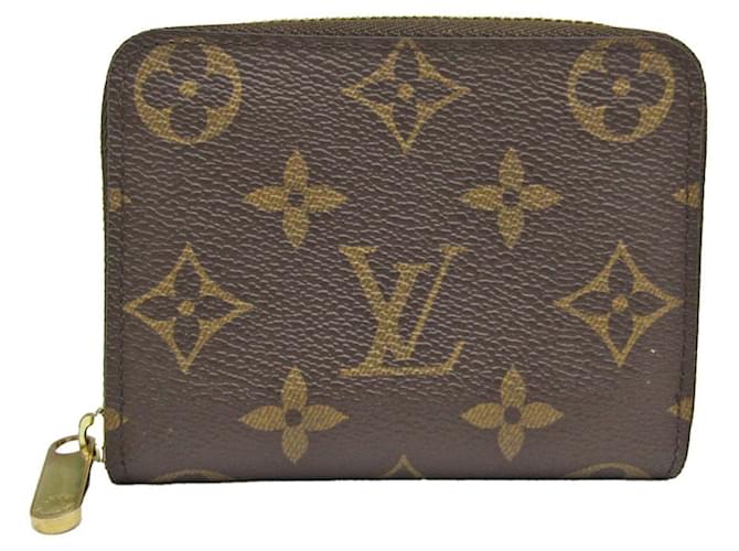 Monedero Louis Vuitton Zippy Castaño Lienzo  ref.1270189