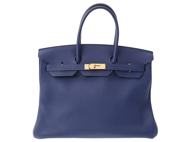 Hermès Birkin 35 Navy blue Leather  ref.1270355