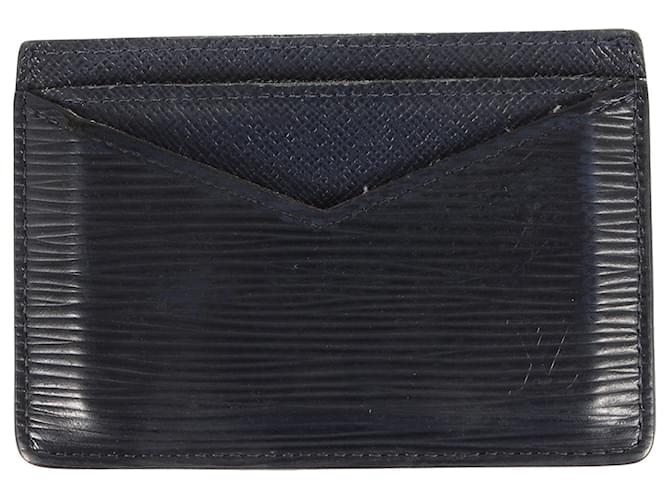 Louis Vuitton Neo Porte-Cartes Marineblau Leder  ref.1270557