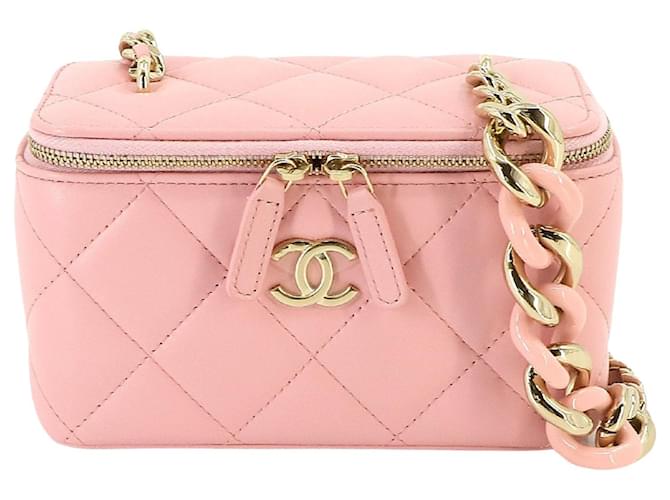 Chanel Vanity Pink Leder  ref.1270594