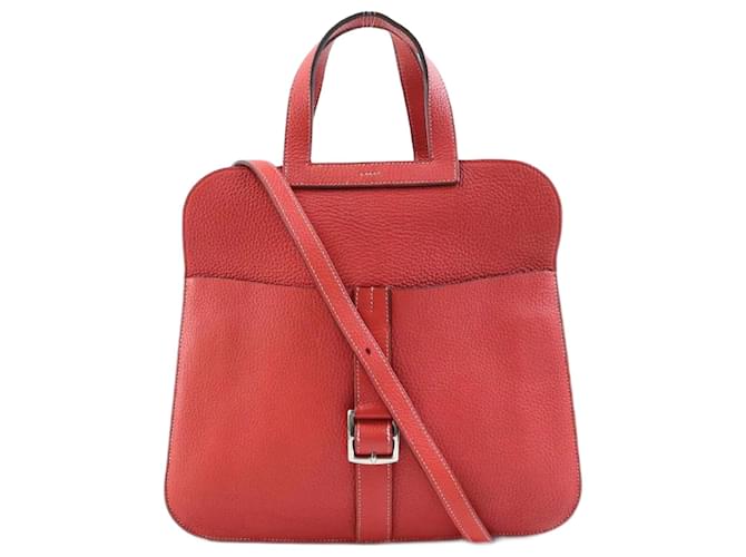 Hermès Halzan Red Leather  ref.1270642