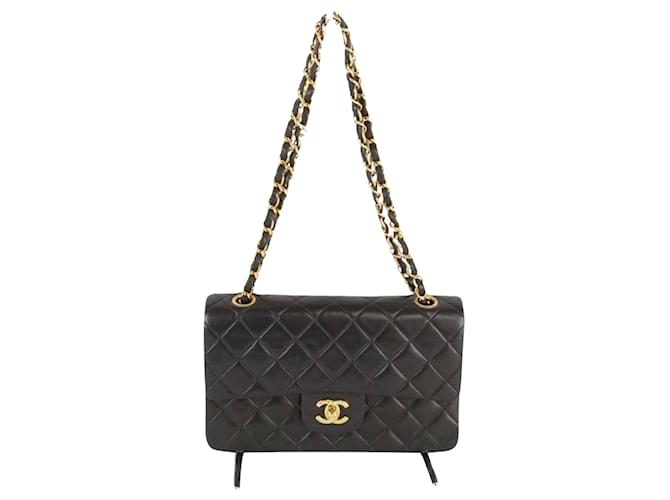 Chanel Double flap Black Leather  ref.1270753