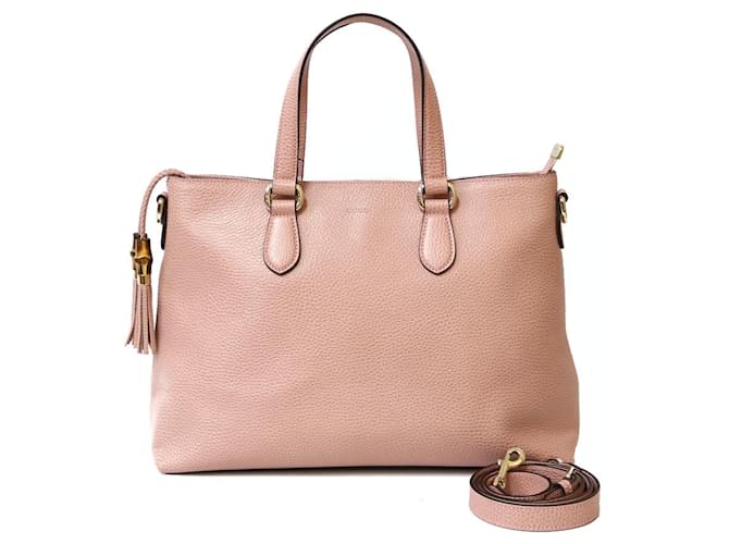Gucci Bamboo Pink Leather  ref.1270787